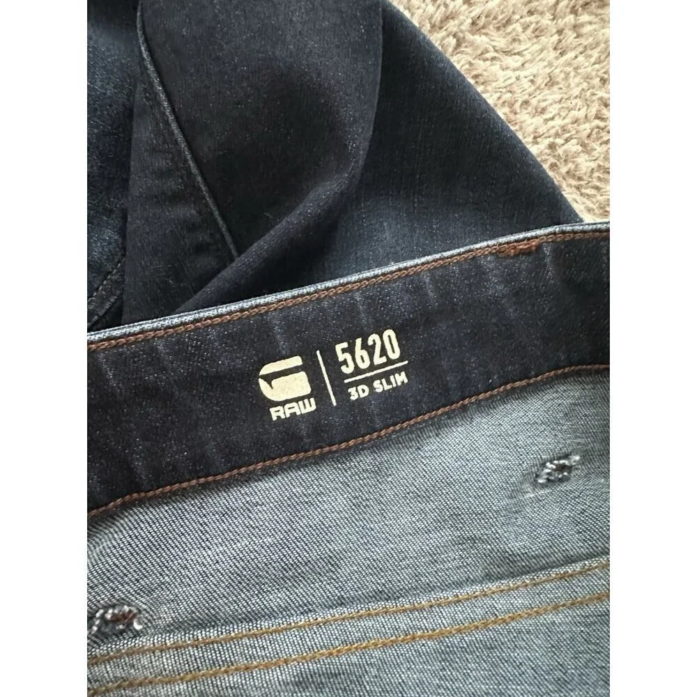 G Star RAW Jeans Mens Blue 5620 3D Slim Moto Style Biker Denim Pants
